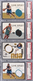 1998-99 Upper Deck Game Jersey Grant Hill Card Collection (4 Different Cards) - All PSA Graded 8 Or Higher!